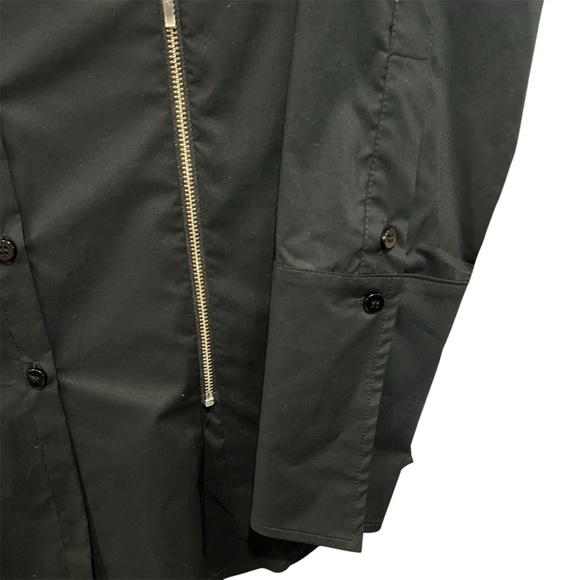 Periphery Size 4- Button Down Dresss Shirt Black, Metal Front Zipper - Like New - Picture 3 of 3